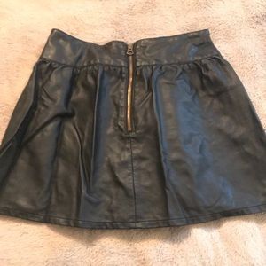 Black faux leather skirt